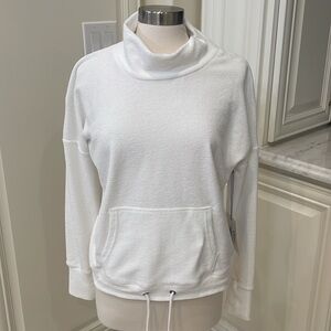 Zyia Large, white drawstring mock sweatshirt